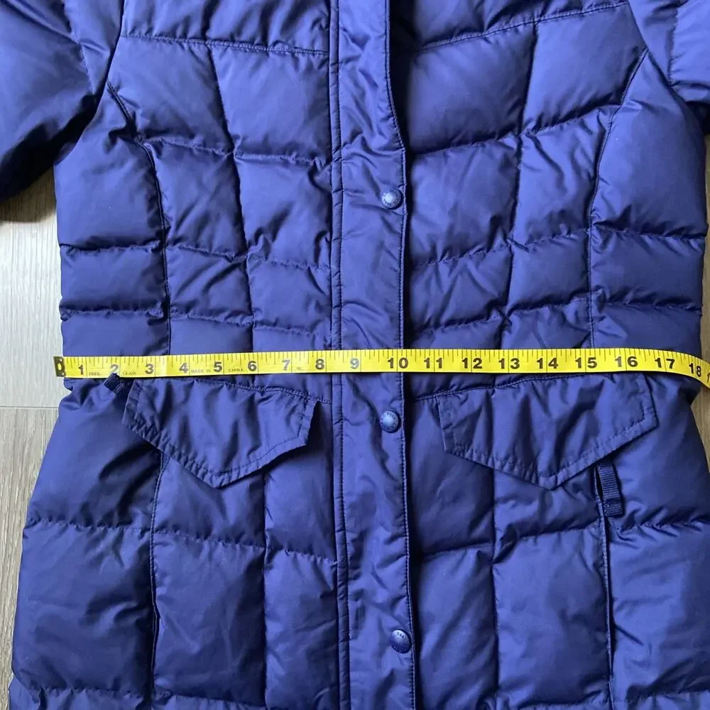 L.L. Bean Down Tek Down Puffer Coat Sz XS Blue Length